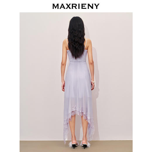 玛克门店发货：MAXRIENY优雅浪漫抽褶收腰吊带连衣裙(货号:MC85DR551) 商品图3