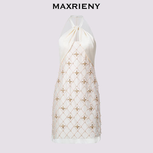玛克门店发货：华丽*收腰小A钉珠连衣裙(货号:MC85DR314) 商品图4