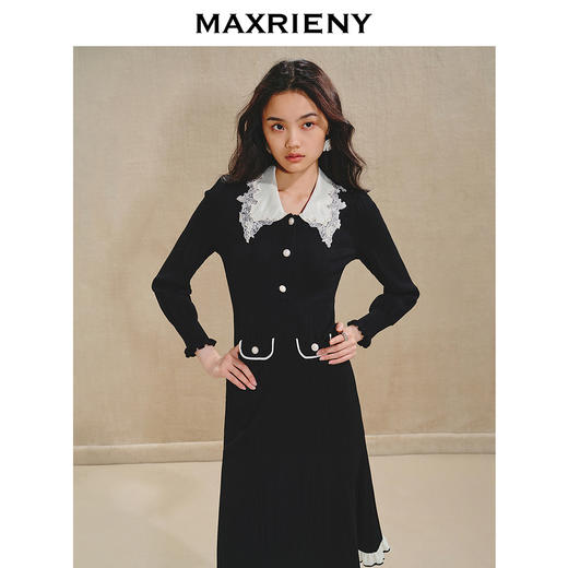 【主题纪念款】MAXRIENY千金香颂连衣裙刺绣领收腰鱼尾长裙(货号:MS85DR503) 商品图2