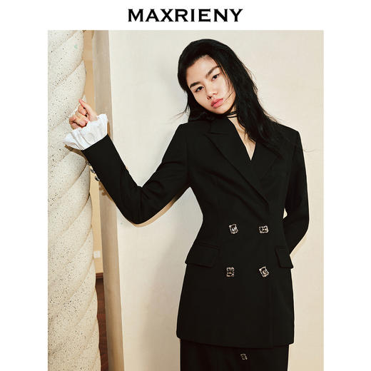 【商场同款-都市华丽日常】MAXRIENY通勤风收腰西服24春季新品女(货号:MC85JA036) 商品图2