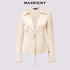 玛克门店发货：MAXRIENY浪漫都市风醋酸外套蕾丝装饰系带24秋冬新款(货号:MC85JA282) 商品缩略图4