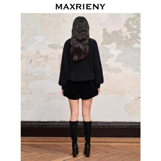 MAXRIENY*复古感丝绒裙裤23冬季新款短裤女(货号:MC88PA509) 商品图3