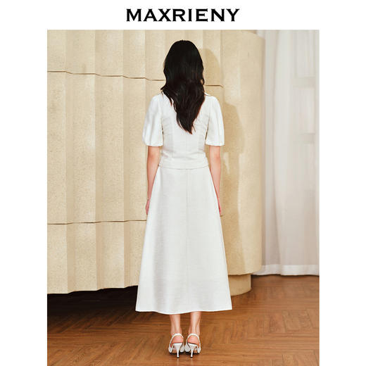 MAXRIENY优雅复古小香风花纱半裙a字伞摆半身裙(货号:MS85SK010) 商品图3