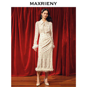 玛克门店发货：MAXRIENY国风复古锻扣直身丝绒衬衫修身上衣女(货号:MC88TP781)