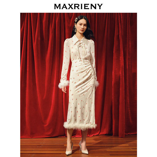 玛克门店发货：MAXRIENY国风复古锻扣直身丝绒衬衫修身上衣女(货号:MC88TP781) 商品图0