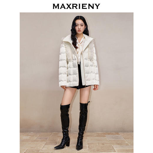 MAXRIENY甜美复古感羽绒服绣花珠片外套面包服(货号:MS88DC535) 商品图1