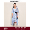 MAXRIENY复古蝴蝶结波点连衣裙收褶堆叠飘带裙子(货号:MS88DR537) 商品缩略图0