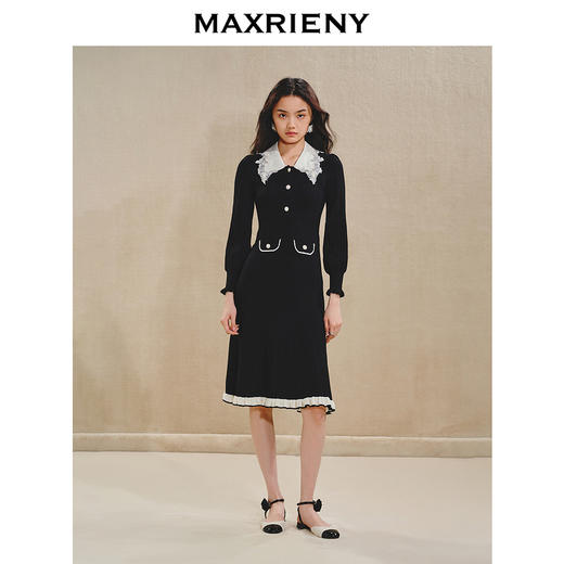 【主题纪念款】MAXRIENY千金香颂连衣裙刺绣领收腰鱼尾长裙(货号:MS85DR503) 商品图1