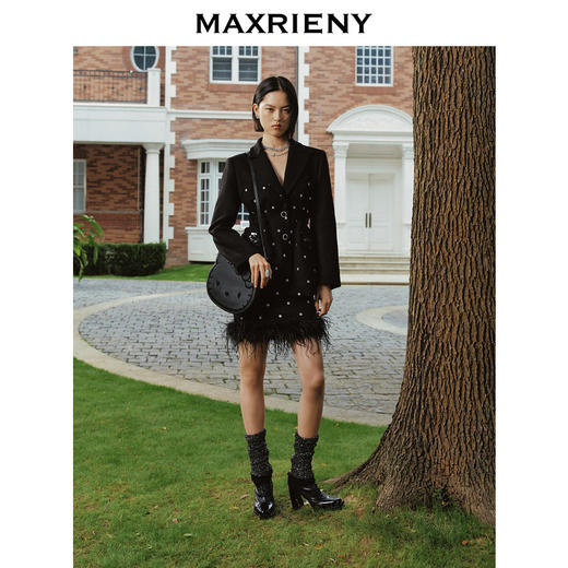 玛克门店发货：MAXRIENY复古波点收腰外套(货号:MC88JA802) 商品图1