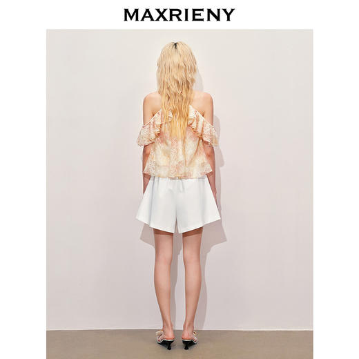 【异域·摩洛哥-商场同款】MAXRIENY晕染蕾丝浪漫甜美波浪边上衣(货号:MC85TP334) 商品图3