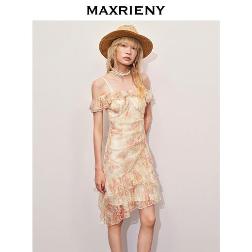 玛克门店发货：MAXRIENY浪漫甜美风晕染蕾丝连衣裙(货号:MC85DR390) 商品图2