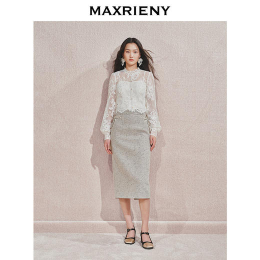 玛克门店发货：MAXRIENY*日常绣花直筒半裙(货号:MC85SK551) 商品图1