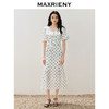 玛克门店发货：MAXRIENY优雅复古波点连衣裙方领鱼尾名媛茶歇裙(货号:MS85DR262) 商品缩略图1