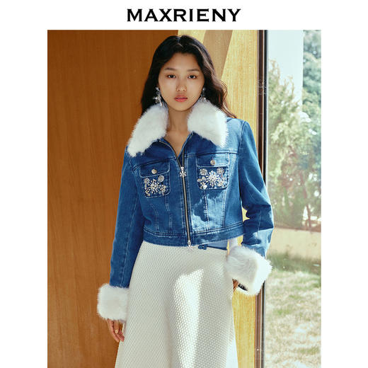 MAXRIENY*复古雪花钉珠外套宽松截短廓形上衣女(货号:MC88JA785) 商品图3