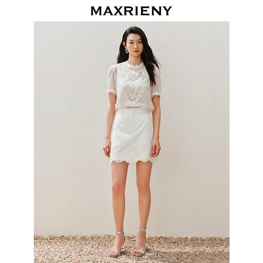 玛克门店发货：MAXRIENY华丽甜美感直身钉珠蕾丝短裤女(货号:MC85PA286) 商品图1