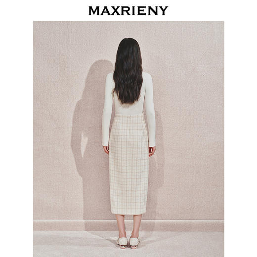 玛克门店发货：MAXRIENY宫廷刺绣双开衩铅笔裙(货号:MC85SK505) 商品图3