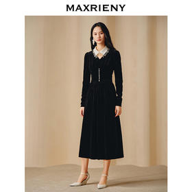玛克门店发货：MAXRIENY复古重工钉珠连衣裙(货号:MC88DR815)