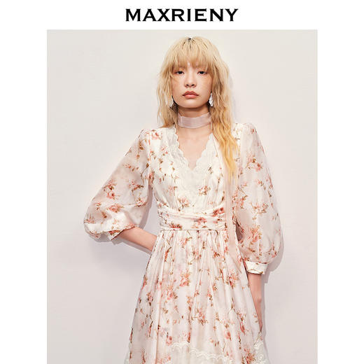玛克门店发货：MAXRIENY欧根纱绣花连衣裙透视感设计(货号:MC85DR304) 商品图2