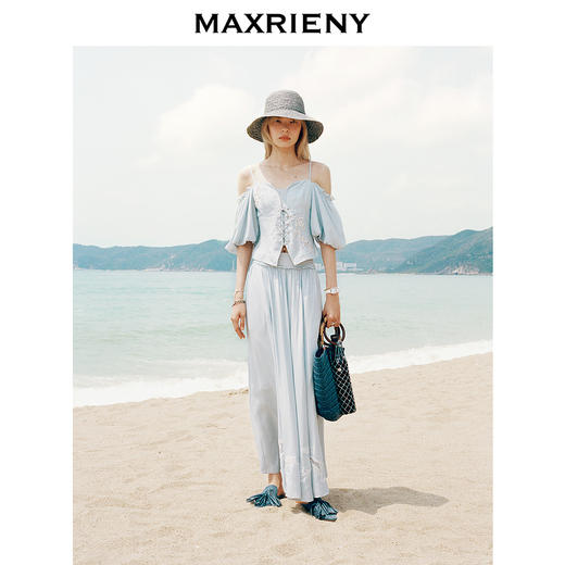 玛克门店发货：MAXRIENY*度假氛围感条纹吊带上衣(货号:MC85TP274) 商品图1