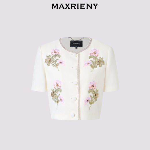 【商场同款】MAXRIENY华丽感立体钉珠花朵短外套女2024夏季新款(货号:MC85JA276) 商品图4