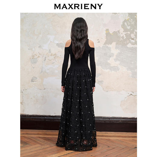 玛克门店发货：MAXRIENY繁星裙法式复古连衣裙秋冬新款约会小黑裙(货号:MC88DR584) 商品图2