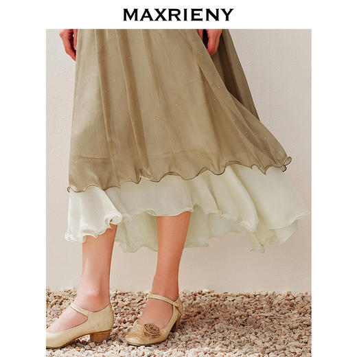玛克门店发货：MAXRIENY复古浪漫烫钻伞裙2024夏款半身裙(货号:MC85SK288) 商品图2