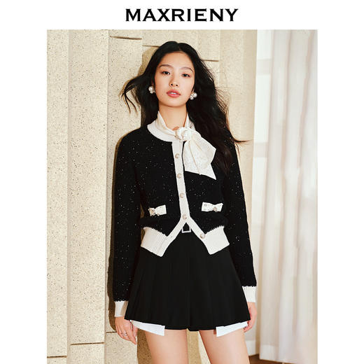 MAXRIENY名媛千金小香风亮片蝴蝶结外套高级气质感(货号:MS88JA780) 商品图2