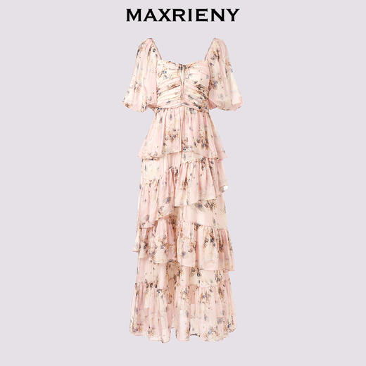 玛克门店发货：MAXRIENY大方领浪漫复古抽褶连衣裙(货号:MC85DR368) 商品图4