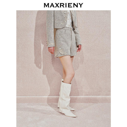 玛克门店发货：MAXRIENY*日常钉珠装饰小A型短裤(货号:MC85PA522) 商品图2
