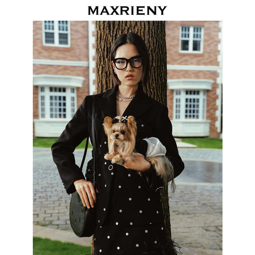 玛克门店发货：MAXRIENY复古波点收腰外套(货号:MC88JA802) 商品图2