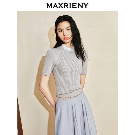 玛克门店发货：】MAXRIENY复古赫本套头修身针织毛衫24春款(货号:MC85SW052) 商品图2