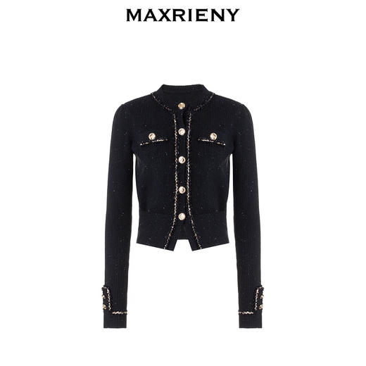 玛克门店发货：黑金小香风短外套毛衫修身上衣(货号:MC88JA838) 商品图3