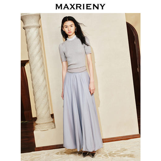 玛克门店发货：】MAXRIENY复古赫本套头修身针织毛衫24春款(货号:MC85SW052) 商品图1