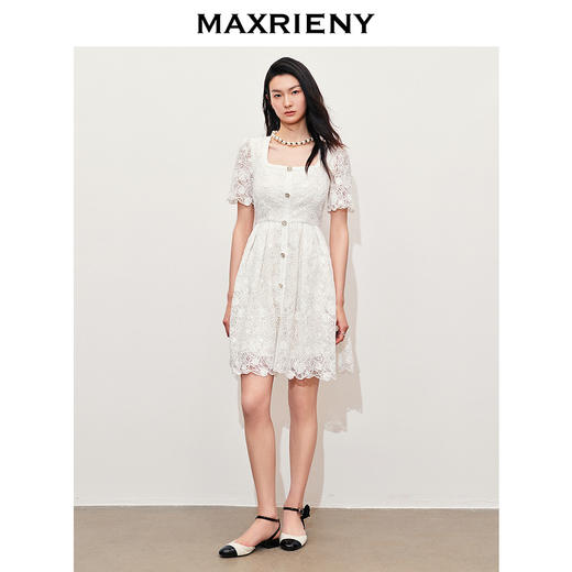 玛克门店发货：MAXRIENY浪漫华丽感玫瑰珠饰蕾丝连衣裙(货号:MC85DR072) 商品图1