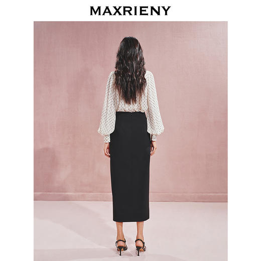 【贵雅日常-商场同款】MAXRIENY复古摩登感蝴蝶结系压褶上衣(货号:MC85TP533) 商品图3