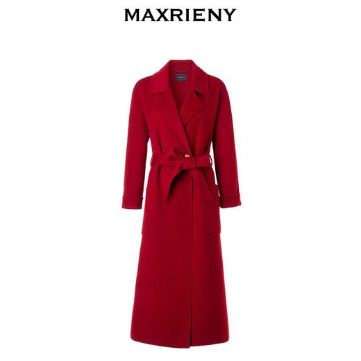 【商场同款】MAXRIENY新年红羊毛大衣复古优雅绑带毛呢外套23冬款(货号:MC88CT786) 商品图4