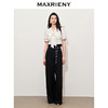 【黑白优雅主义-商场同款】MAXRIENY复古优雅珍珠点缀高腰阔腿裤(货号:MC85PA047) 商品缩略图1