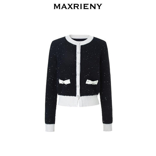 MAXRIENY名媛千金小香风亮片蝴蝶结外套高级气质感(货号:MS88JA780) 商品图4