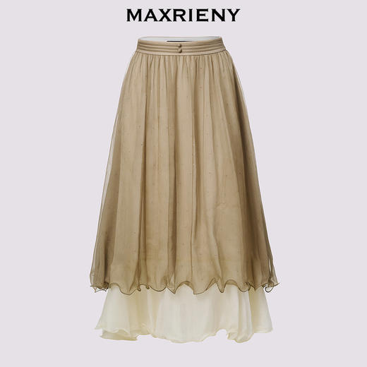 玛克门店发货：MAXRIENY复古浪漫烫钻伞裙2024夏款半身裙(货号:MC85SK288) 商品图4