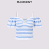 玛克门店发货：MAXRIENY甜美少女感一字肩吊带针织上衣女修身显瘦(货号:MS85SW264) 商品缩略图4