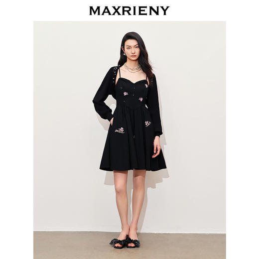 【东方玉兰-商场同款】MAXRIENY复古优雅亮片绣花贝壳坎肩外套(货号:MC85JA043) 商品图1