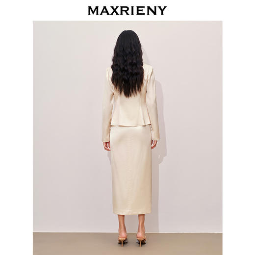 玛克门店发货：MAXRIENY浪漫都市风醋酸外套蕾丝装饰系带24秋冬新款(货号:MC85JA282) 商品图3