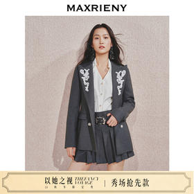 【贵雅日常-商场同款】MAXRIENY*都市风刺绣收腰西装外套(货号:MC85JA518)