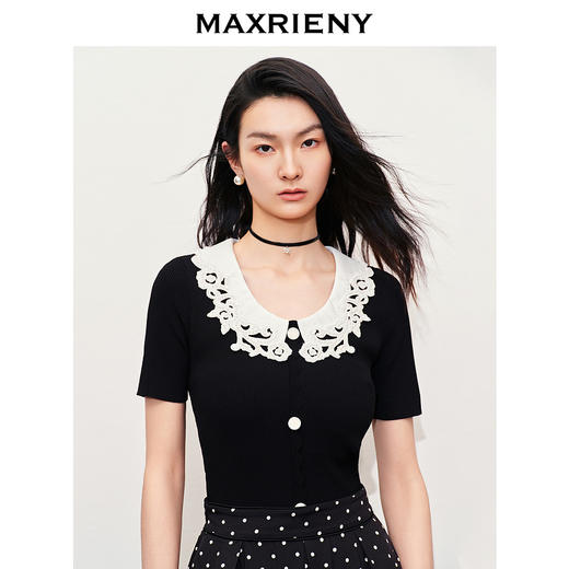 【派对聚会-商场同款】MAXRIENY华丽刺绣藤蔓花朵毛衫女修身显瘦(货号:MC85SW059) 商品图2