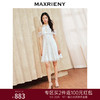 MAXRIENY复古新中式花韵散摆连衣裙仙美订婚小白裙(货号:MS85DR267) 商品缩略图0