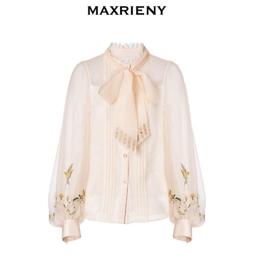 玛克门店发货：商场同款宫廷感绣花蝴蝶结上衣(货号:MC88TP035) 商品图3