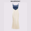 门店发货：MAXRIENY都市优雅感牛仔拼接缎面吊带连衣裙(货号:MC85DR526) 商品缩略图4