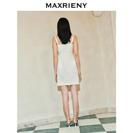 玛克门店发货：MAXRIENY烫钻缎面连衣裙晚会宴会穿搭(货号:MC85DR064) 商品图3