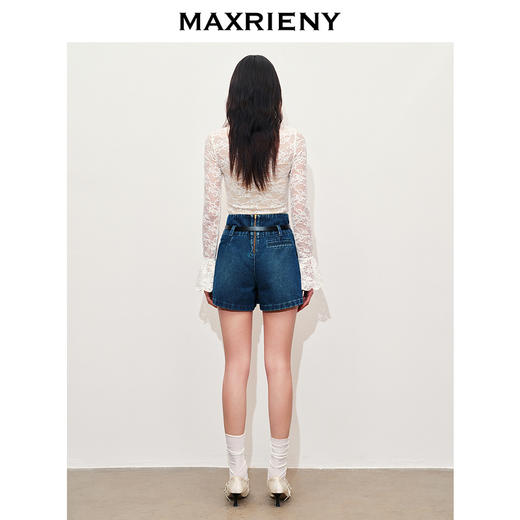 【商场同款-宫廷飞鸽】MAXRIENY复古宫廷蕾丝扭结蕾丝雪纺衫上衣(货号:MC85TP066) 商品图3