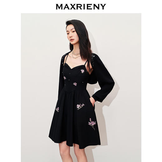 【东方玉兰-商场同款】MAXRIENY复古优雅亮片绣花贝壳坎肩外套(货号:MC85JA043) 商品图2